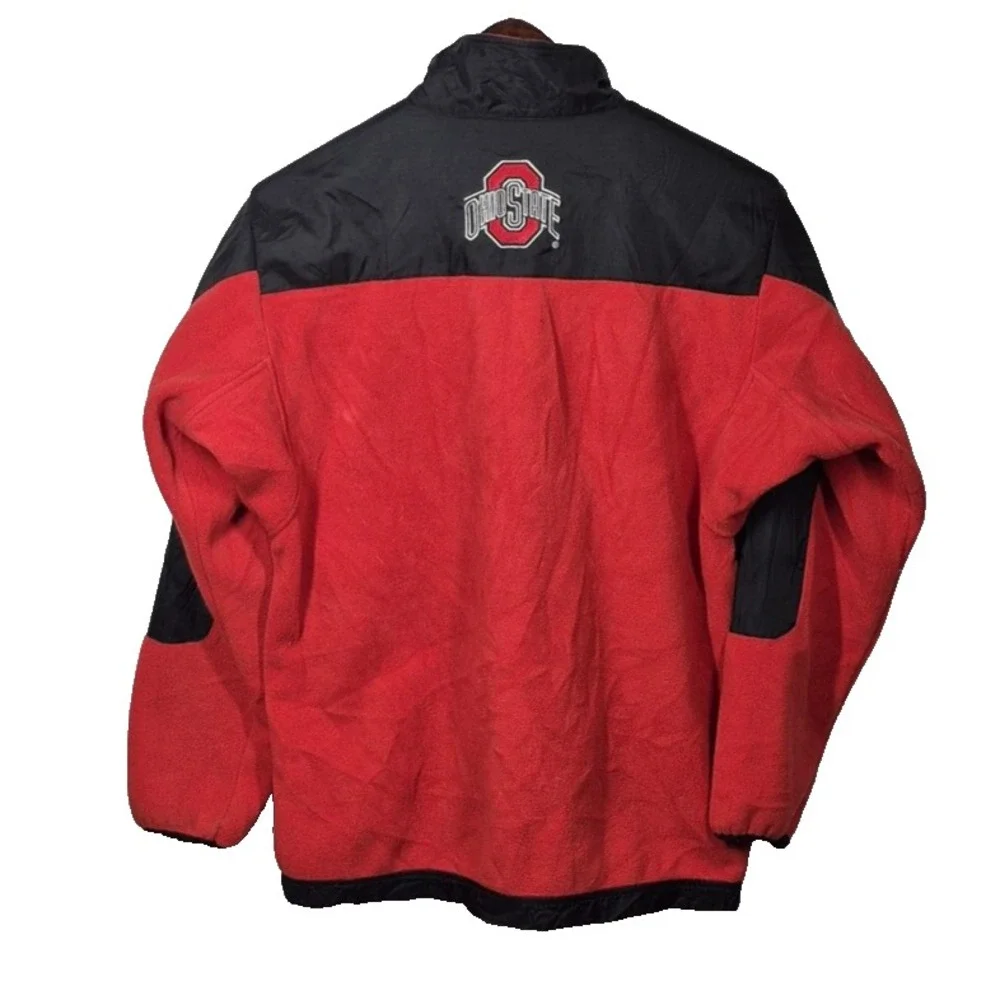 Ohio State Buckeyes Jacket Youth Large Red Black NCAA Football Fleece Pullover
